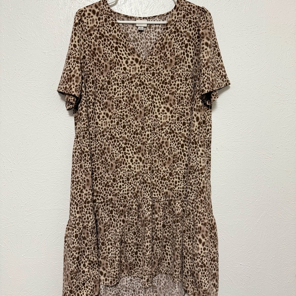 a new day Tan Leopard Print High Low Dress